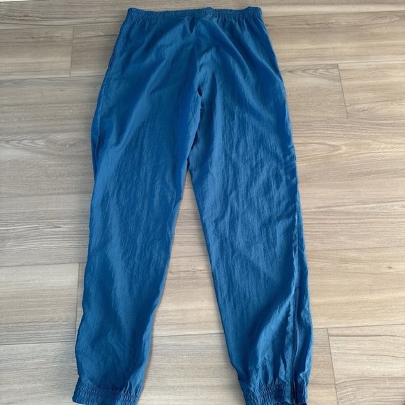Vintage‎ Adidas Trefoil Teal M Nylon Track Joggers Windbreaker Pants Side Zip - Picture 12 of 12